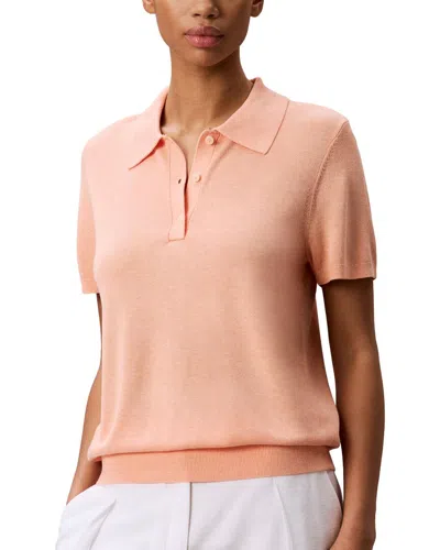 Calvin Klein Fine Gauge Polo Shirt In Burgundy