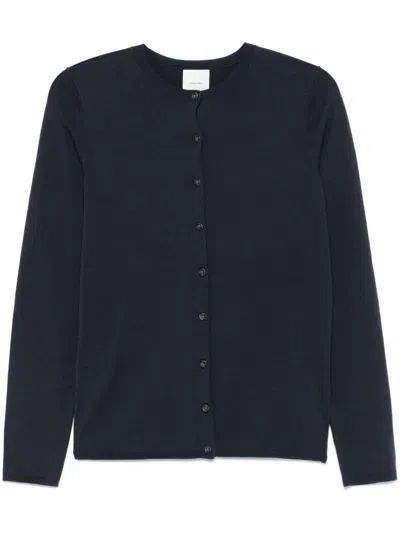 Calvin Klein Fein Gestrickter Cardigan In Blue