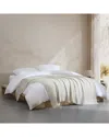 Calvin Klein Fine Weave Cotton/linen Blend Throw Blanket In White