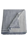 Calvin Klein Fine Weave Linen & Cotton Blend Throw Blanket In Blue