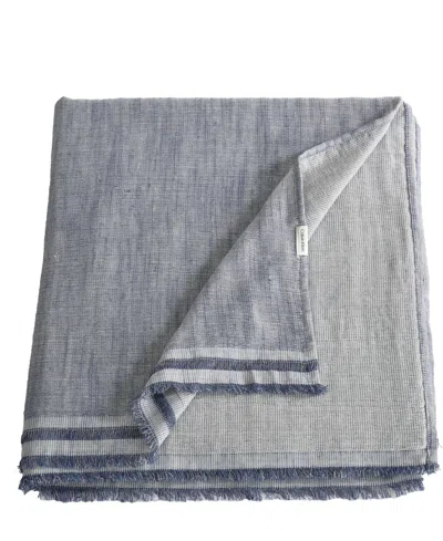 Calvin Klein Fine Weave Throw, 70" X 60" In Blue