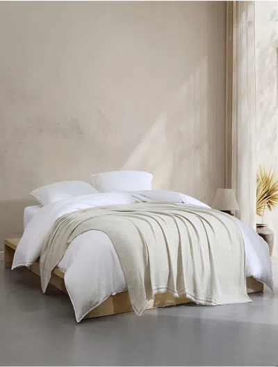 Calvin Klein Fine Weave Throw Blanket In Neutral