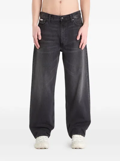 Calvin Klein Five-pocket Loose-fit Jeans In Black