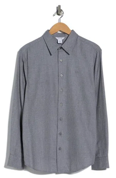 Calvin Klein Flannel Button-up Shirt In Gray