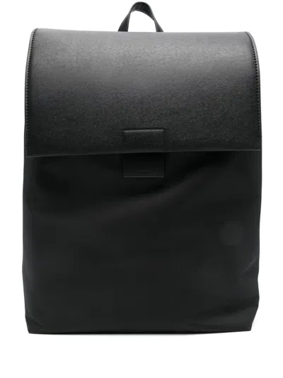 Calvin Klein Flap Backpack In Black