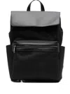 Calvin Klein Flap-pocket Backpack In Black