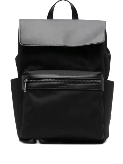 Calvin Klein Flap-pocket Backpack In Black