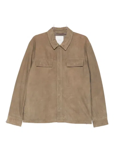 CALVIN KLEIN FLAP-POCKET SUEDE JACKET