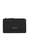 Calvin Klein Flap-pocket Zip-fastening Wallet In Black