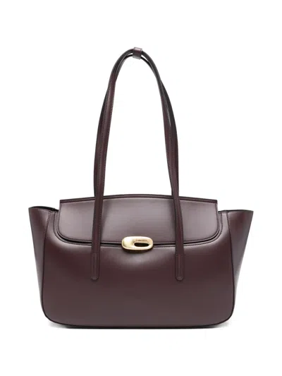 Calvin Klein Flap-top Logo-detail Tote Bag In Brown