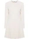 Calvin Klein Flared Crepe Minidress In Neutrals