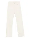 Calvin Klein Relaxed Flare Linen Trousers In Blue