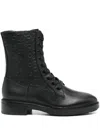 Calvin Klein Flat Combat Boot Mono Mix In Black