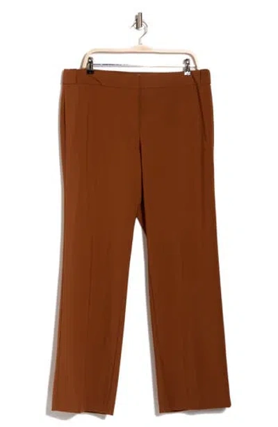 Calvin Klein Flat Front Pants In Tortoise