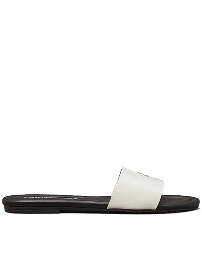 Calvin Klein Flat Sandal Slide Shoes In White