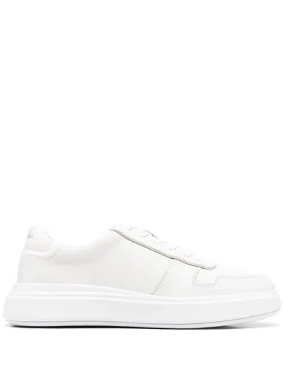 Calvin Klein Flatform Trainers In Bianco