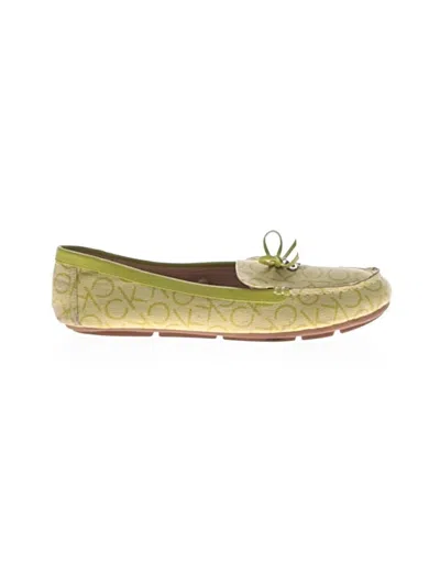 Pre-owned Calvin Klein Flats In Green