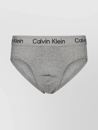 Calvin Klein Flexible Waistband Heathered Underwear In Grey