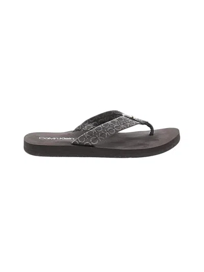 Pre-owned Calvin Klein Flip Flops In Gray