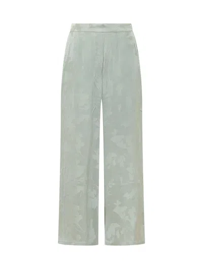 Calvin Klein Floral Jacquard Trousers In Pale Meadow Jacquard Floral Cutting