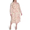Calvin Klein Floral Long Sleeve Shirtdress In White