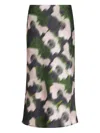 Calvin Klein Floral-print Midi Skirt In Green