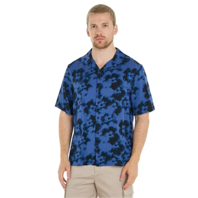 Calvin Klein Floral Print Shirt In Blue