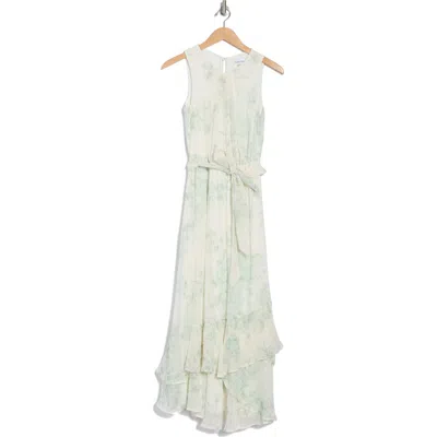 Calvin Klein Floral Sleeveless Chiffon High-low Dress