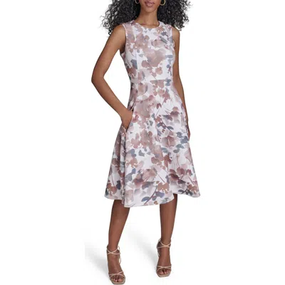 Calvin Klein Floral Sleeveless Fit & Flare Midi Dress