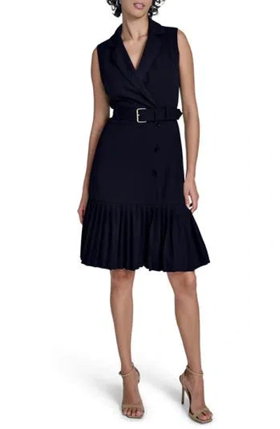 Calvin Klein Flounce Hem Shirtdress In Black