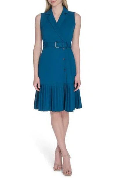 Calvin Klein Flounce Hem Shirtdress In Green