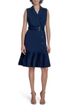 Calvin Klein Flounce Hem Shirtdress In Blue