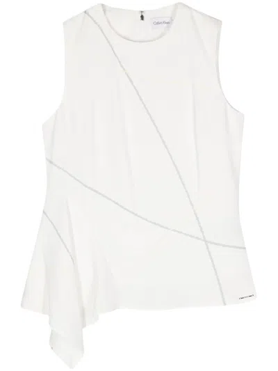 Calvin Klein Fluid Optical Asymmetric Top Clothing In White