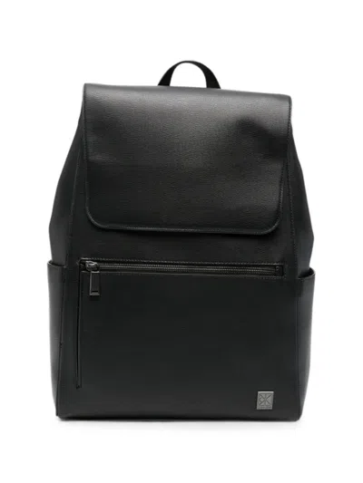 Calvin Klein Foldover-top Backpack In Black