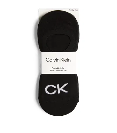 Calvin Klein Footie High Cut Socks In Black