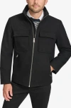 Calvin Klein Men's Hipster Full-zip Jacket With Zip-out Hood In Black