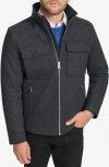 Calvin Klein Men's Hipster Full-zip Jacket With Zip-out Hood In Dark Charcoal