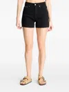 Calvin Klein Frayed Mom Denim Shorts In Black