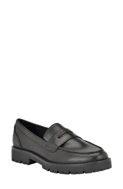 Calvin Klein Frenza Faux Leather Loafer In Black