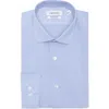 Calvin Klein Fresh Comfort Stretch Long Sleeve Slim Fit Dress Shirt In Petrol