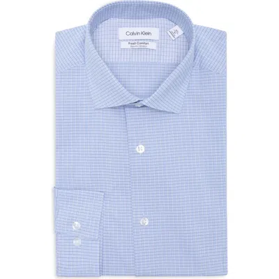 Calvin Klein Fresh Comfort Stretch Long Sleeve Slim Fit Dress Shirt In Petrol
