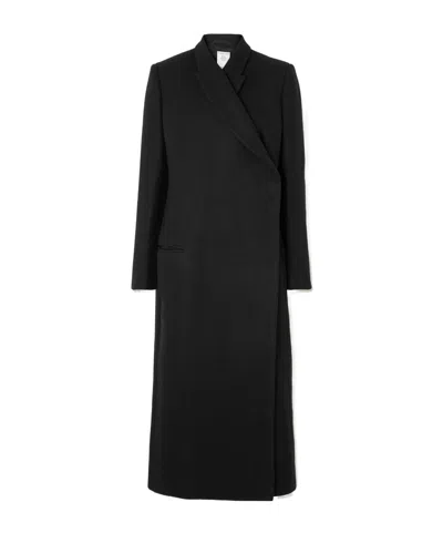 Calvin Klein Freya Wool And Silk-blend Coat In Black