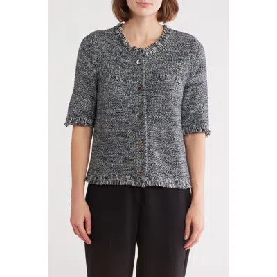 Calvin Klein Fringe Button Sweater In Multi
