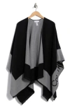 Calvin Klein Fringe Ruana In Black