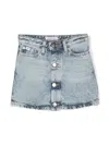 Calvin Klein Front-button Denim Mini Skirt In Blue