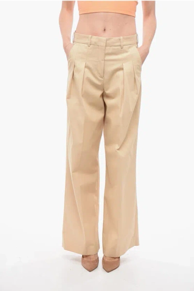 Calvin Klein Front-pleated Baggy Pants In Neutral