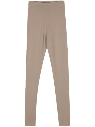 Calvin Klein Full-length Form-fitting Leggings With Smooth Texture In Green