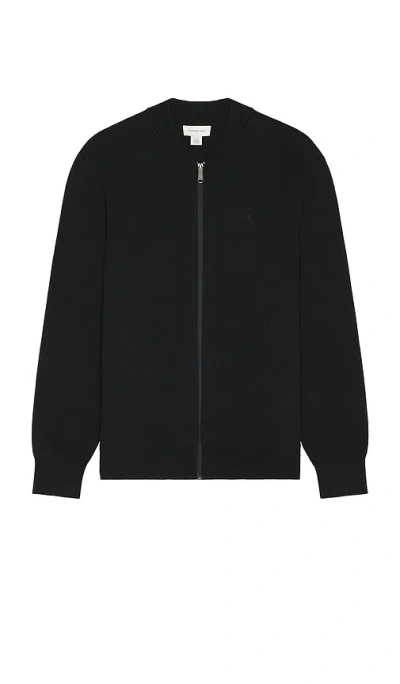 Calvin Klein Full Zip Sweater In Black