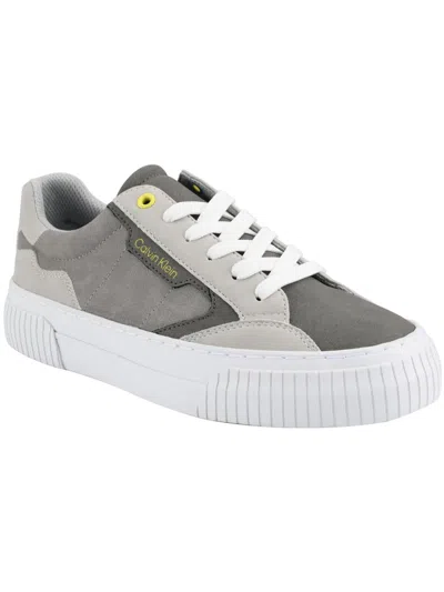 Calvin Klein Gabbin Womens Faux Suede Lifestyle Casual And Fashion Sneakers In Multi