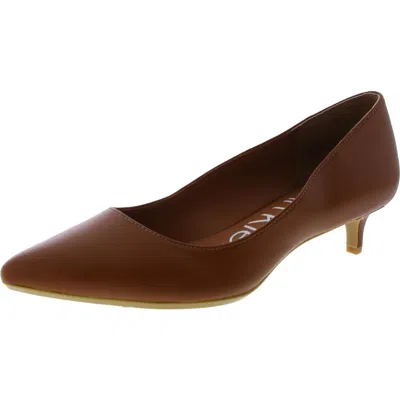 Calvin Klein Gabriana Womens Padded Insole Kitten Heel Dress Pumps In Multi